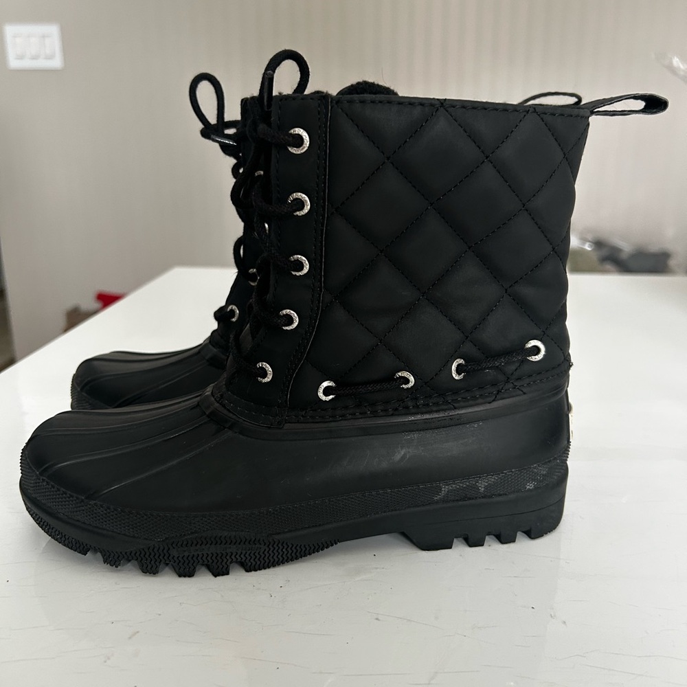 Sperry Black Quilted Waterproof Winter Boots Women’s Size 7 Snow Rain
